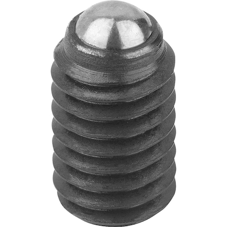 Ball-End Thrust Screw Wout Head, Form:A Steel Ball, M06, Carbon Steel, Comp:Ball-Bearing Steel